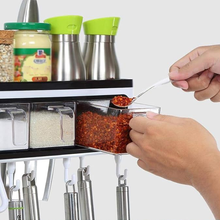 Load image into Gallery viewer, Wall-mounted multifunctional seasoning rack for kitchen storage