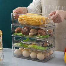 Load image into Gallery viewer, Stackable fridge organizer bins for kitchen storage