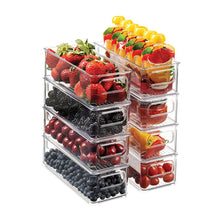 Load image into Gallery viewer, Stackable fridge organizer bins for kitchen storage