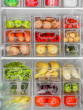 Load image into Gallery viewer, Stackable fridge organizer bins for kitchen storage