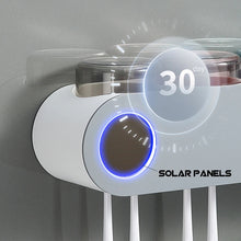 Laden Sie das Bild in den Galerie-Viewer, Ecoco wall-mounted toothbrush holder with toothpaste dispenser and storage