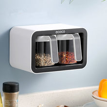 Load image into Gallery viewer, Black wall spice box with 2 cups