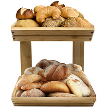 Load image into Gallery viewer, MessFree® Double Layer Bamboo Basket Stand
