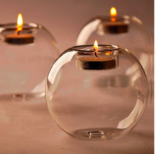 Load image into Gallery viewer, Spherical Glass Candle Holder