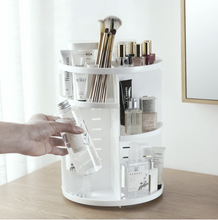 Load image into Gallery viewer, Adjustable clear acrylic makeup organizer with customizable shelves