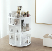 Load image into Gallery viewer, Adjustable clear acrylic makeup organizer with customizable shelves