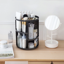 Load image into Gallery viewer, Adjustable clear acrylic makeup organizer with customizable shelves