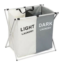 Load image into Gallery viewer, Messfree laundry basket with three compartments for sorting clothes