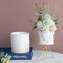 Load image into Gallery viewer, Round Marble Pattern Ceramic Pot