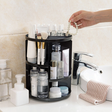 Load image into Gallery viewer, Adjustable clear acrylic makeup organizer with customizable shelves