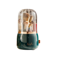 Load image into Gallery viewer, Rotating makeup brush holder for easy cosmetic storage