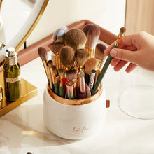 Load image into Gallery viewer, Rotating makeup brush holder for easy cosmetic storage