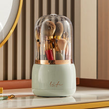 Load image into Gallery viewer, Rotating makeup brush holder for easy cosmetic storage