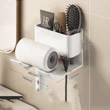 Laden Sie das Bild in den Galerie-Viewer, White aluminium wall hair dryer holder