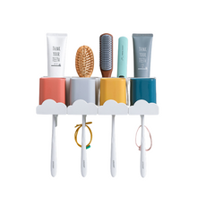 Laden Sie das Bild in den Galerie-Viewer, Cloud wall toothbrush holder with four colourful cups