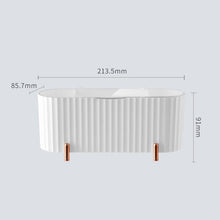 Load image into Gallery viewer, White storage box with dimensions