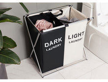 Load image into Gallery viewer, Messfree laundry basket with three compartments for sorting clothes