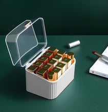 Load image into Gallery viewer, White lipstick organizer with lid open
