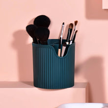 Load image into Gallery viewer, Green makeup brush holder filled with brushes
