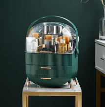 Laden Sie das Bild in den Galerie-Viewer, Green luxury makeup organizer on a vanity