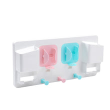 Laden Sie das Bild in den Galerie-Viewer, Blue and pink multifunction wall bathroom rack