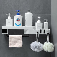 Laden Sie das Bild in den Galerie-Viewer, Shower shelf with towel and loofahs on hooks