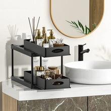 Laden Sie das Bild in den Galerie-Viewer, Black 2 tier organizer in a bathroom