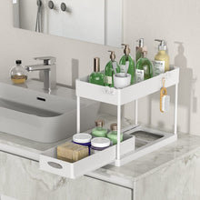 Laden Sie das Bild in den Galerie-Viewer, White sliding organizer on a bathroom counter