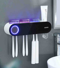 Load image into Gallery viewer, Ecoco wall-mounted toothbrush holder with toothpaste dispenser and storage
