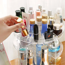 Load image into Gallery viewer, Adjustable clear acrylic makeup organizer with customizable shelves
