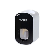 Laden Sie das Bild in den Galerie-Viewer, Black wall-mounted automatic toothpaste dispenser
