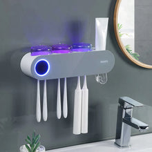 Laden Sie das Bild in den Galerie-Viewer, Ecoco wall-mounted toothbrush holder with toothpaste dispenser and storage
