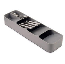 Load image into Gallery viewer, Grey compact cutlery drawer organizer
