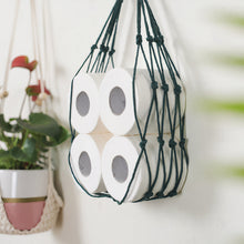 Laden Sie das Bild in den Galerie-Viewer, Green rope toilet paper holder with rolls
