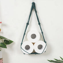 Laden Sie das Bild in den Galerie-Viewer, Green hanging rope toilet roll holder
