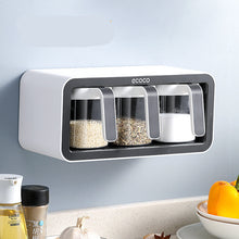 Load image into Gallery viewer, Black wall spice box with 3 cups
