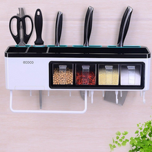 Load image into Gallery viewer, Spice rack holding knives and seasoning jars
