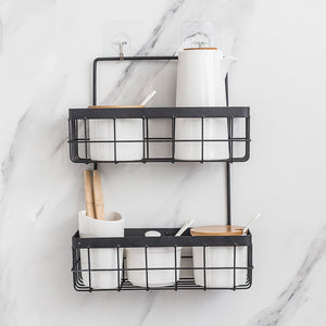 Space-saving wooden shelf for bathroom, kitchen, and bedroom