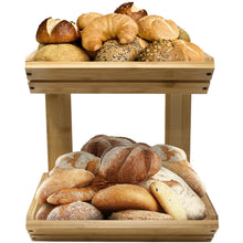 Load image into Gallery viewer, MessFree® Double Layer Bamboo Basket Stand
