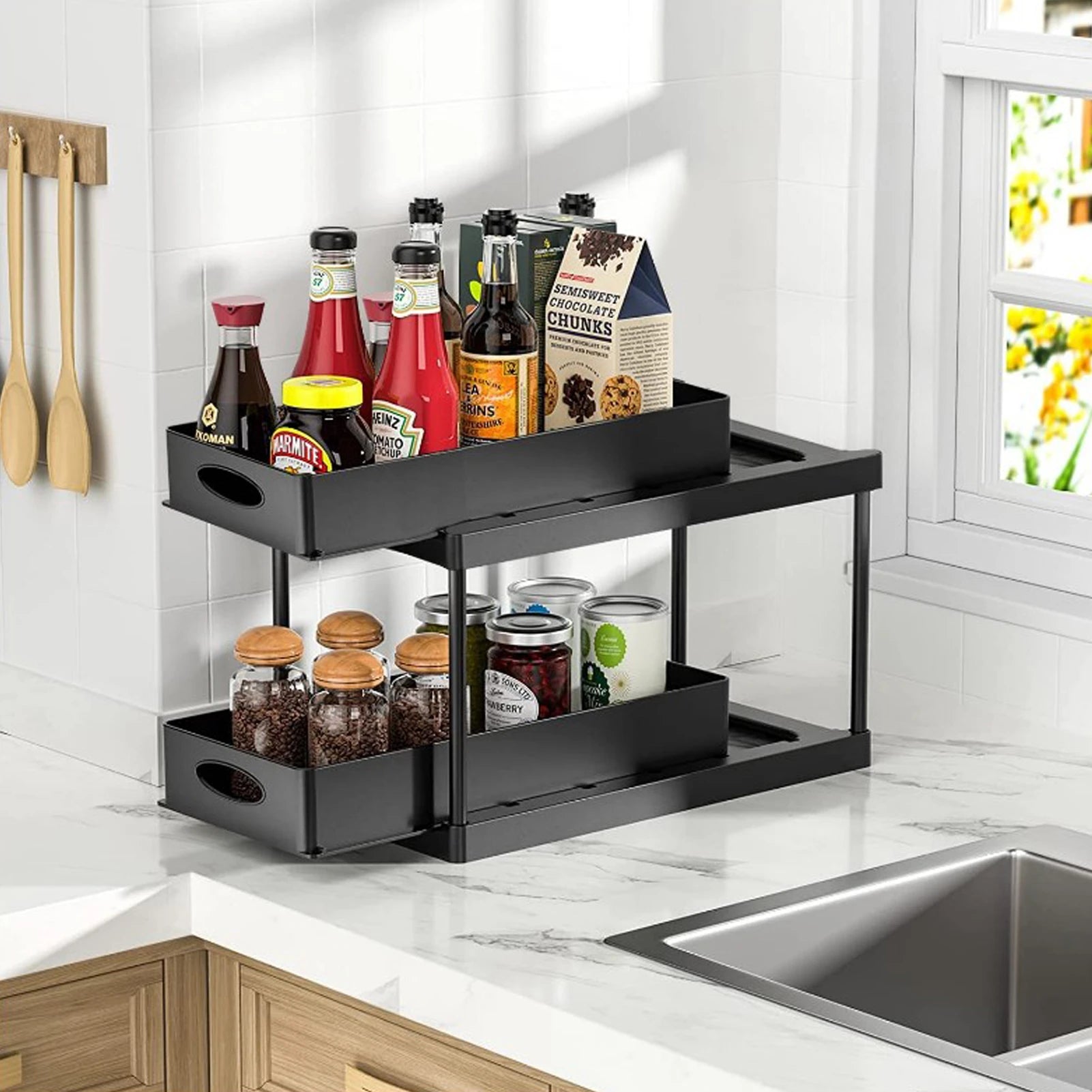 Under the sink storage discount rack