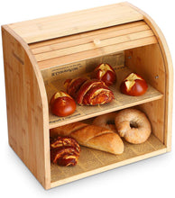 Load image into Gallery viewer, MessFree® Bamboo Double Layer Bread Box
