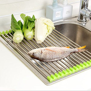 MessFree® Roll-Up Stainless Steel Sink Rack