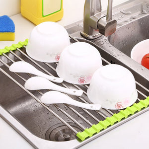 MessFree® Roll-Up Stainless Steel Sink Rack