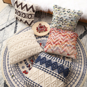 Ethnic Moroccan Hand-Woven Wool Pillow