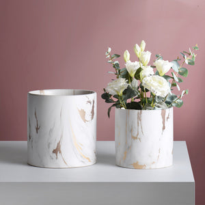 Round Marble Pattern Ceramic Pot