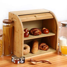 Load image into Gallery viewer, MessFree® Bamboo Double Layer Bread Box

