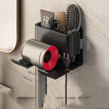 Laden Sie das Bild in den Galerie-Viewer, Black aluminium wall hair dryer holder

