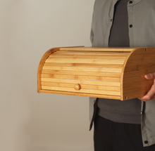 Load image into Gallery viewer, Carrying the bamboo bread box

