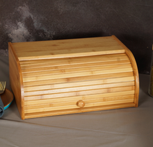 Load image into Gallery viewer, Bamboo roll-top bread box
