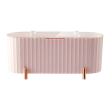 Load image into Gallery viewer, Pink cotton pad and makeup storage box with clear lid
